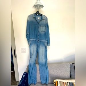 NSF boiler suit in washed denim. Super soft